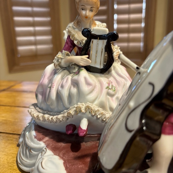 Vintage Dresden style porcelain decoration of Musicians home decor beautiful - Picture 2 of 16